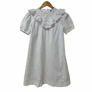 Polo Ralph Lauren Girls Ruffle Lace Eyelet Short Dress Size‎ 14 White Occasion